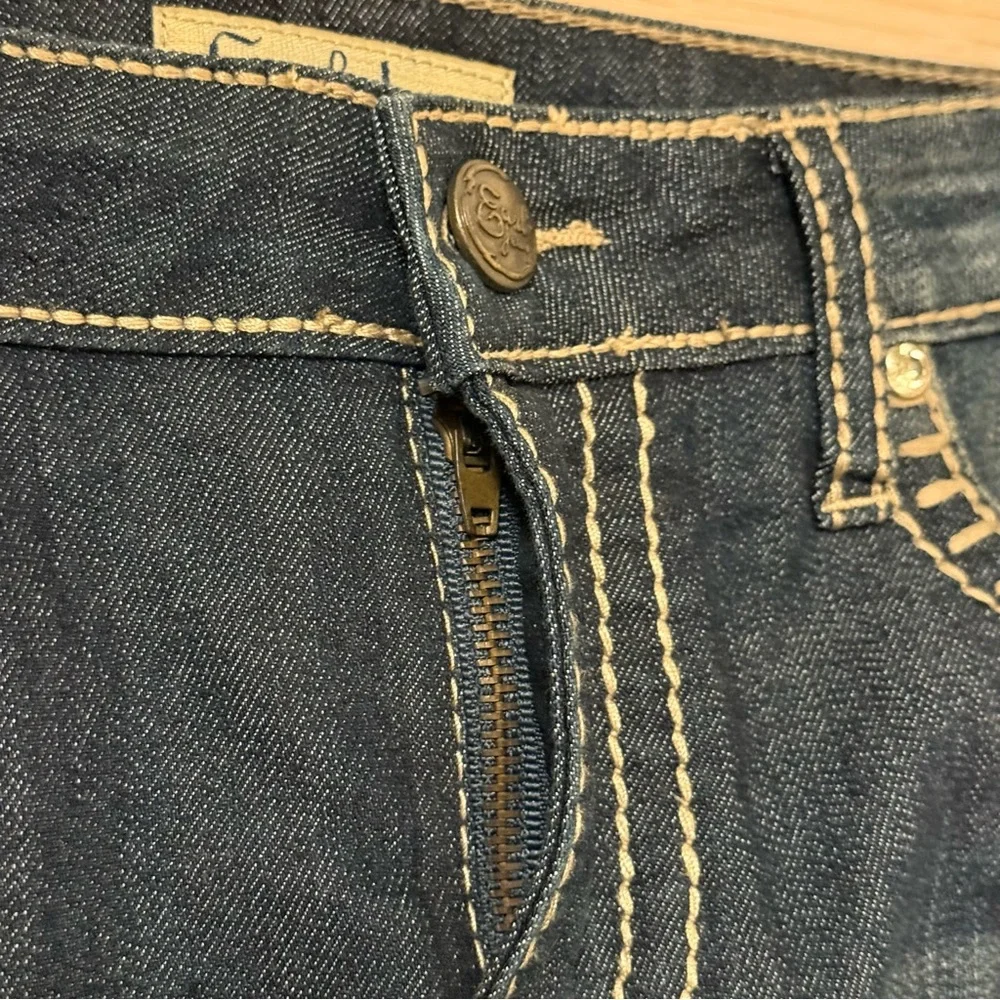 Y2K Earl Jeans Indigo Mini Skirt with Contrast Stitching
